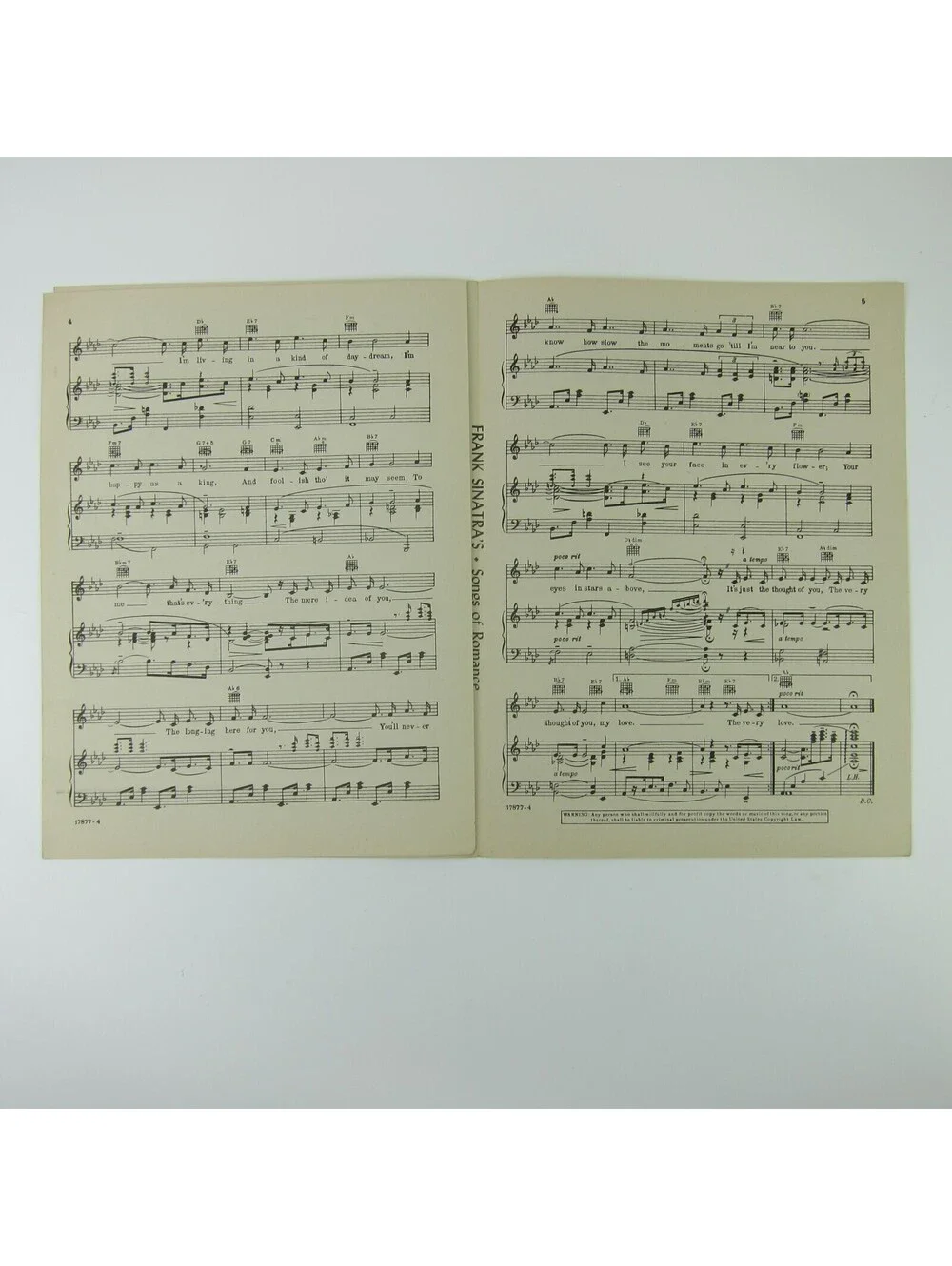 Sheet Music The Very Thought Of You Dennis Morgan Eleanor Parker Vintage 1934